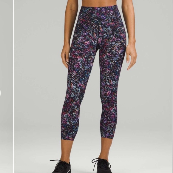 Lululemon Base Pace High-Rise Crop 23" Floral Spray Multi Nulux Sz 0 *P5 - Picture 1 of 5